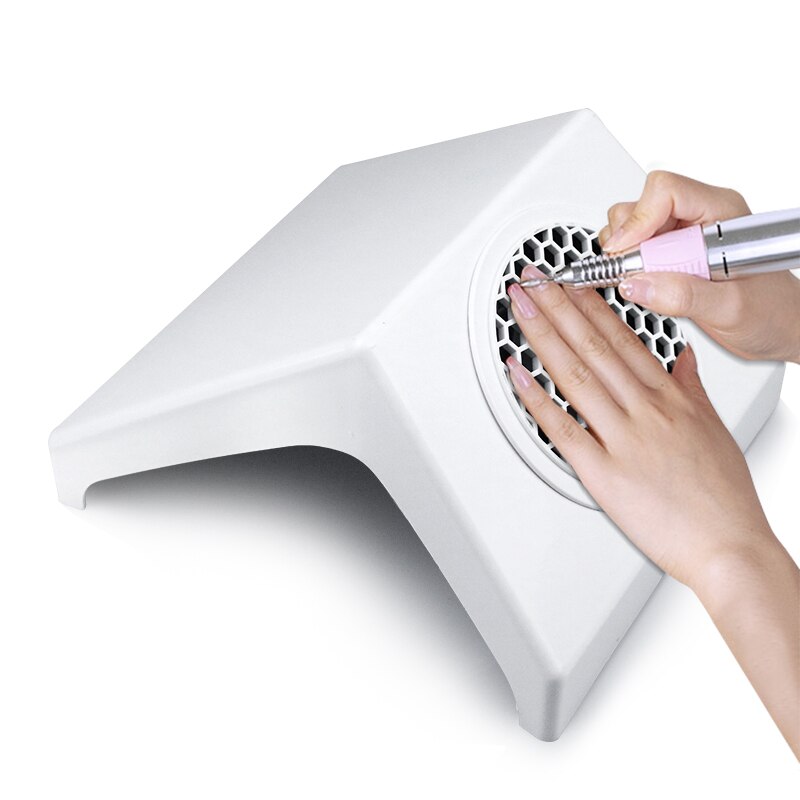 80W Sterke Nail Stofafzuiging Collector Stofzuiger Met Stofzak Nail Art Salon Tool Nail Dust Collector: DJ828-White