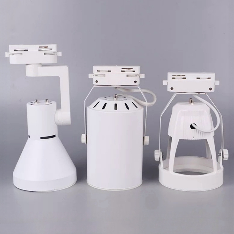 Par30 led e27 base de suporte de luz de pista 2 fios ferroviário lâmpadas de teto titular loja de roupas sala de estar soquete de holofote substituível