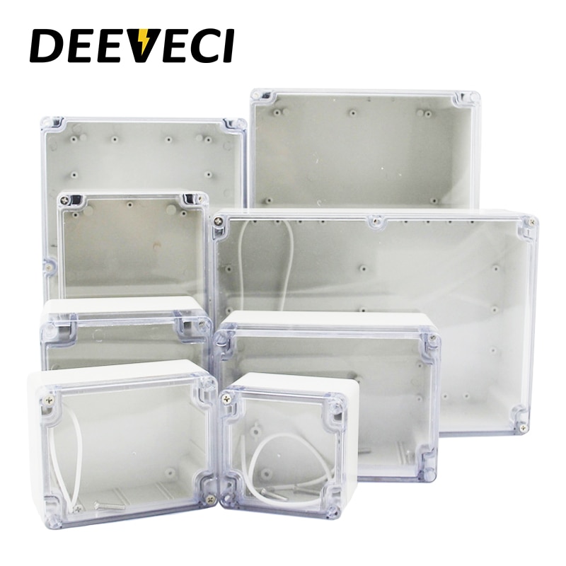 Transparent Waterproof Outdoor Enclosure Plastic Box Electronic Project Case Instrument Electrical Box Junction Box Housing