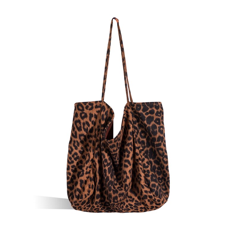 MABULA Übergröße Herbst Leopard Patern Tote Schulter Taschen Große Kapazität Wiederverwendbare Einkaufstasche Eco Freundliche Handtasche: SZ00321