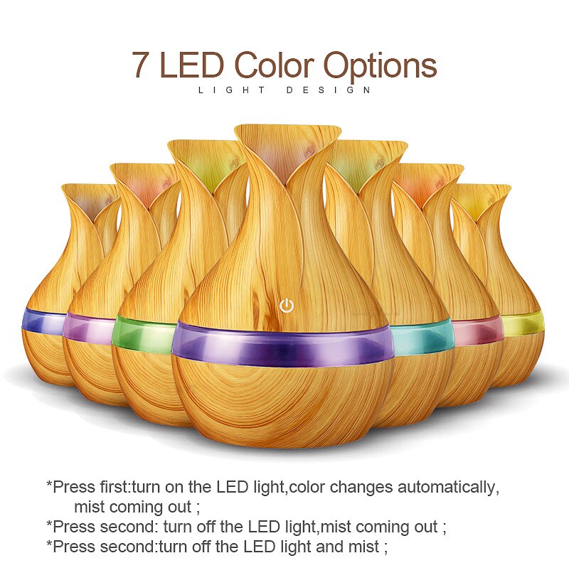 Nmt 070 300ml luftbefeuchter, siebenfarbiger ultraschall-luftreiniger, aromadiffusor für Höhle haushalt mit fernbedienung