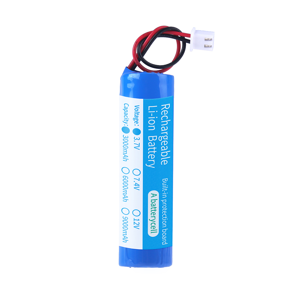Lithium Batterij 3.7V 18650 Met XH2.54-2P Stekker 6000/9000/12000Mah Oplaadbare Batterij Voor Vissen Led Licht Bluetooth Speaker