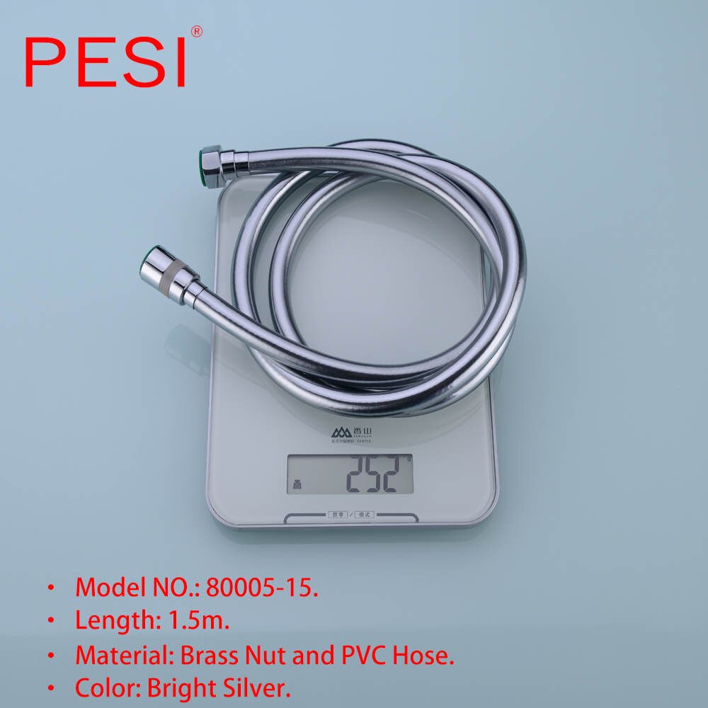 PVC wysokie ciśnienie 1.5m/2m pogrubienie anty-meandrowy gładki wąż prysznicowy robić kąpieli ręczny prysznic elastyczny wąż prysznicowy.: jasny srebro 1.5m