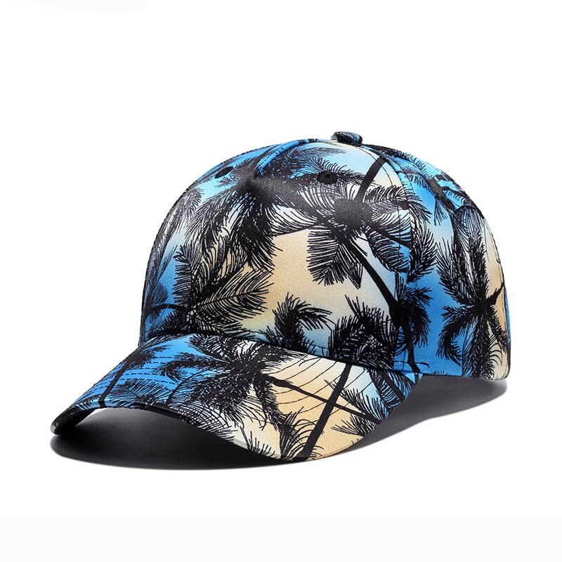 Fibonacci Baseball Caps For Men Trendy Women's Cap Coconut Tree Print Snapback Cap Europe Travel Hip Hop Hat Male Casquette: Blue