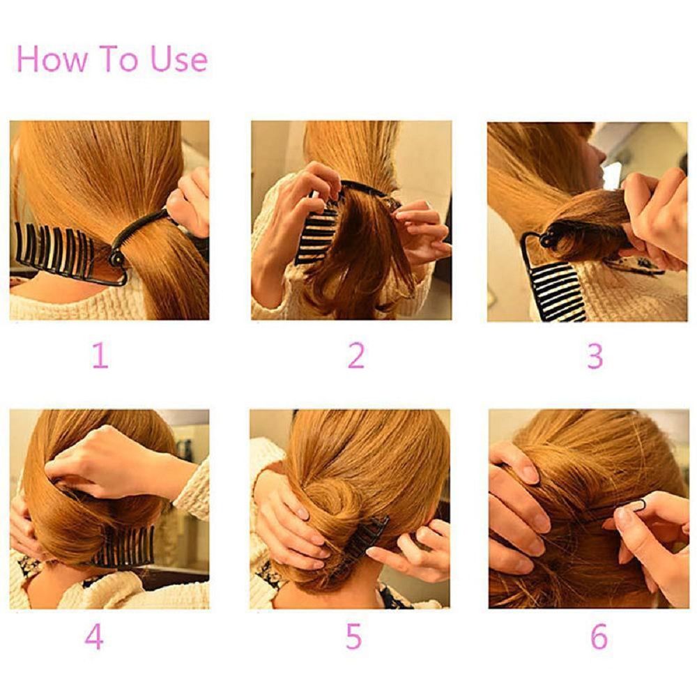 Magic Women DIY Formal Hair Styling Updo Bun Comb And Clip Tool Set Twist Maker Holder For Hair French Twist Maker Holder