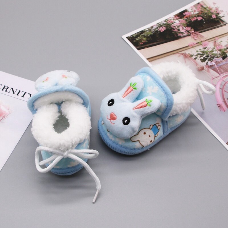 Winter Warm Baby Cartoon Rabbit Slipper Infant Warm Fleece Cotton Baby Shoes For Boys Girls