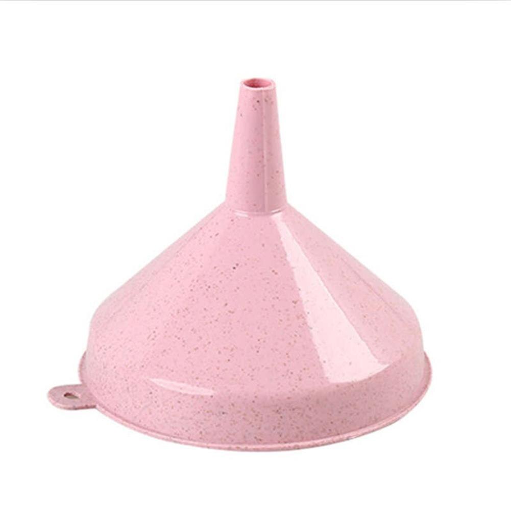 Wheat Straw Funnel Pour Transferring Liquid Oil Household Kitchen Fixture Wheat Straw Food Grade Material Kitchen Utensils: Pink S