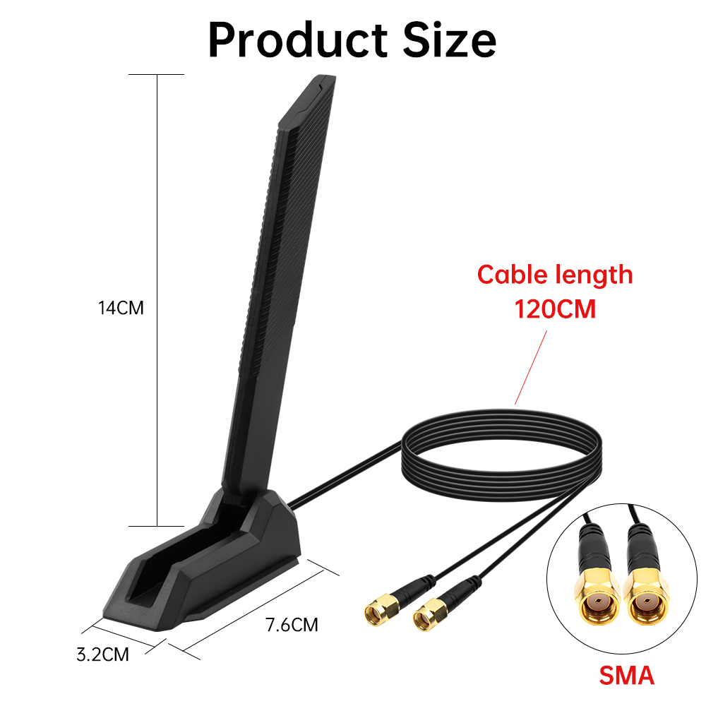 Antenna wifi esterna wifi 6e 2.4g/5g/6g ricevitore di segnale magnetico regolabile 12 dbi ad alto guadagno