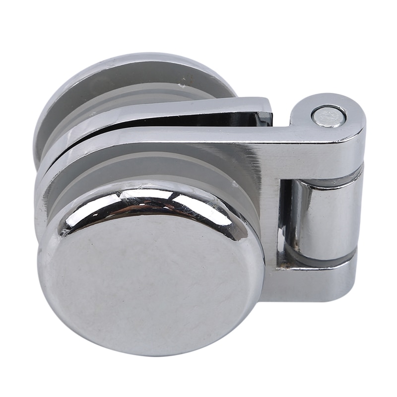 Zinc Alloy Shower Box Screen Frameless Glass Hinge Mortise Decorative Cover Round Chrome