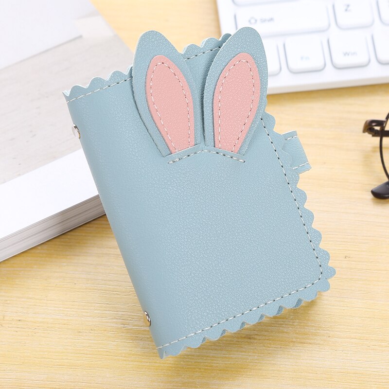 PU leather men and women business card holder rabbit ear business card holder ID bag bank card holder cartoon card holder