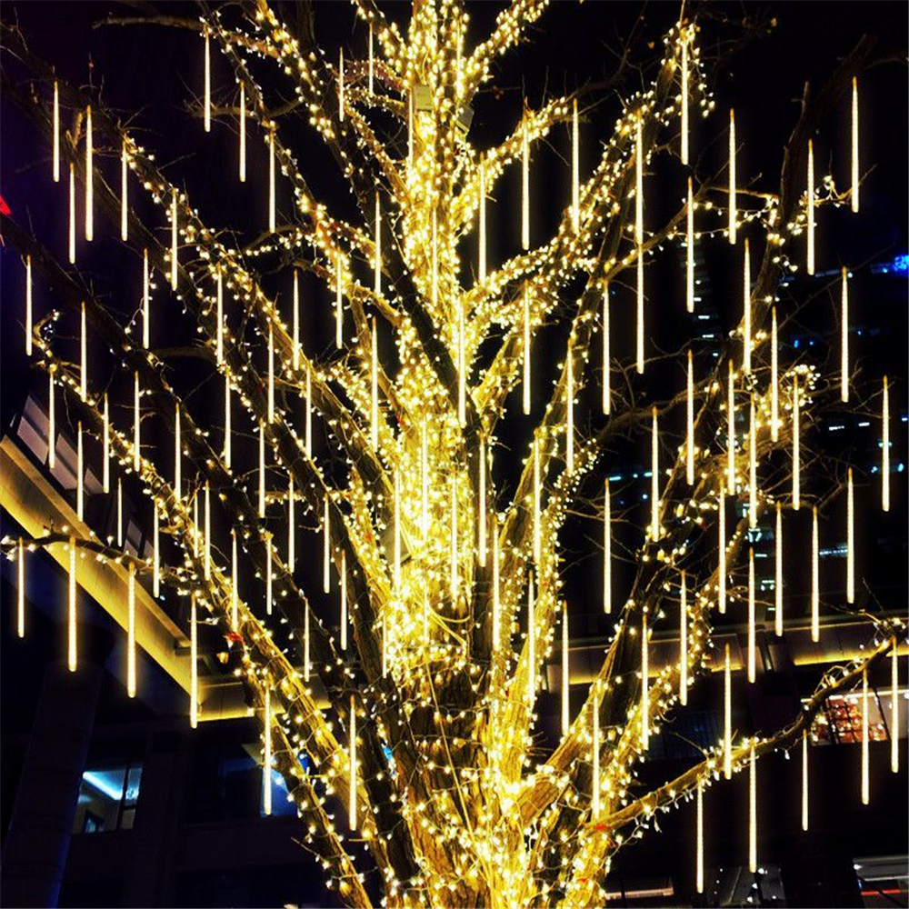 8 Röhren 50 cm LED Meteorschauer Solar- LED Lichterketten draussen Gebühr Girlande Weihnachtsbaum Dekor Garten Terrasse Straßenlaternen