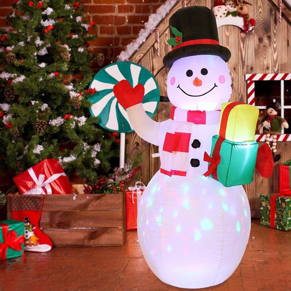 1.5m jul oppustelig snemand dekoration til hjemmefest lanterne lysende indendørs og udendørs dekoration hurtigt: Default Title