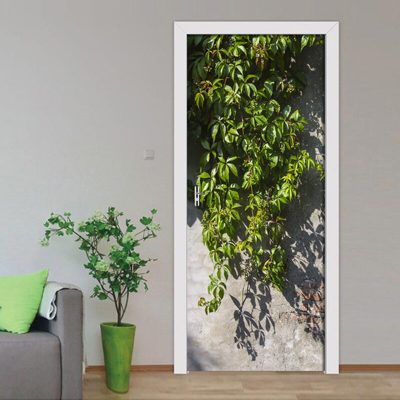 Moderne groene blad muurtegel deursticker woonkamer slaapkamer pvc zelfklevend waterdicht muurschildering behang voor muren 3 d stickers