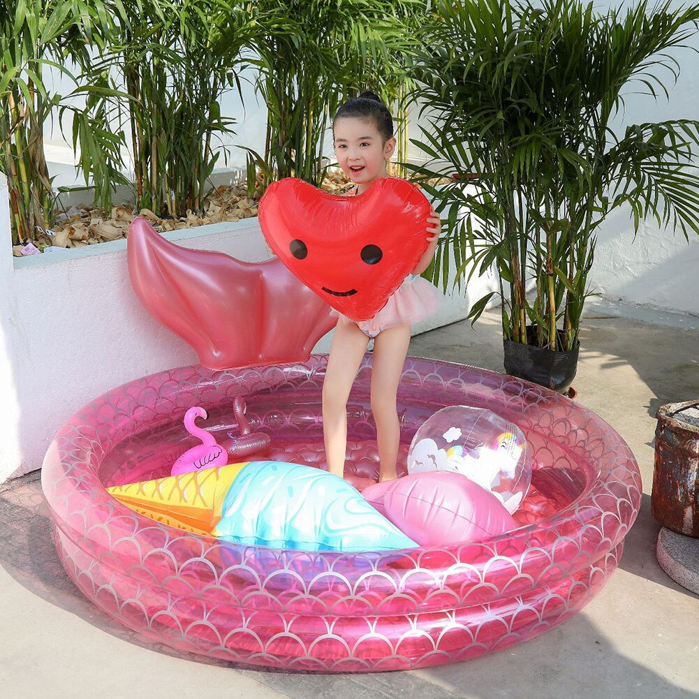Verdickte, aufblasbare pvc-poolmatte mit doppelter lage, sicherheitsbadewanne, spielmatte, strapazierfähige strandmatratze, rundes becken, krabbelkissen