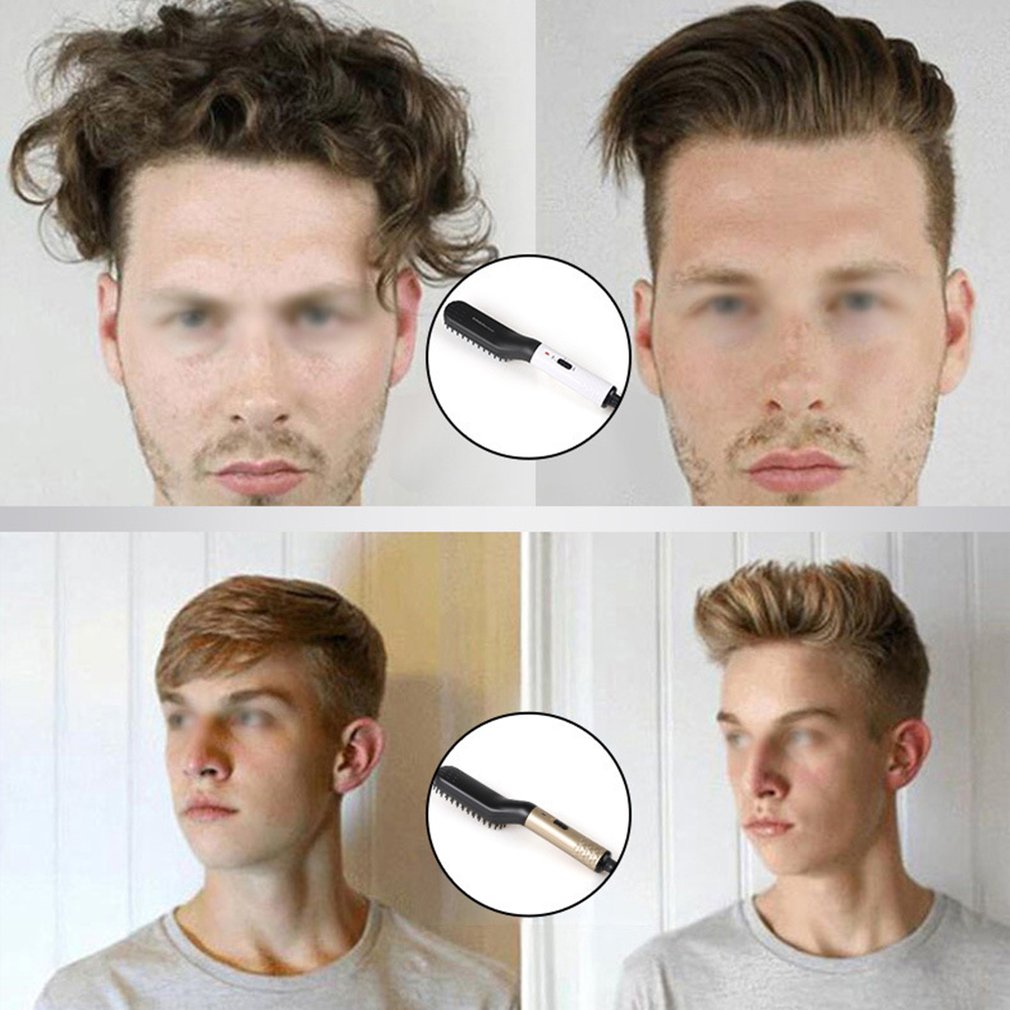 Heren Multifunctionele Steil Haar Kam Baard Kam Styling Kammen Haar Kam Keramische Straight Stijltang