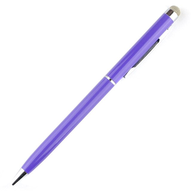 2 sztuk/partia klip projekt 2 w 1 uniwersalny rysik miękkie tkaniny głowy dla Ipad Iphone Tablet trwałe pojemnościowy ołówek...: Purple