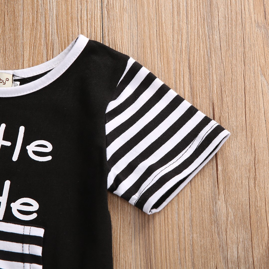 Little Dude Newborn Baby Boy Clothes Summer Short Sleeve Striped Cotton Romper Outfits Toddler Kids Jumpsuit