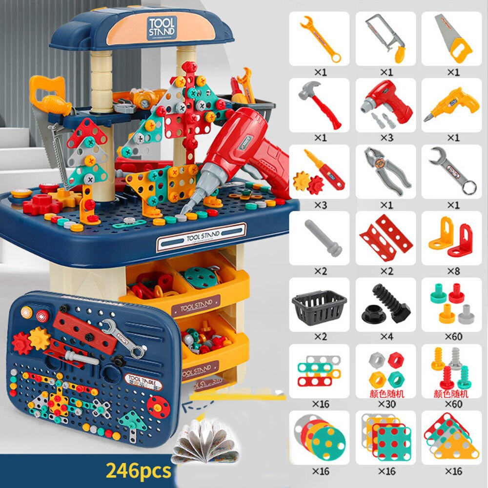 Kinderen Schroef Schroef Montage Speelgoed Voor Jongen Puzzel Brain 4 Demontage En Montage Hands-On Multifunctionele Toolbox Kids Gereedschap