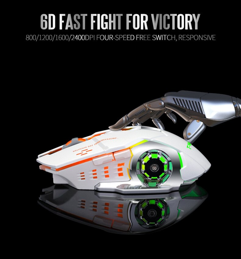 BENTOBEN Wireless 2.4G USB Optical Gaming Mouse 2400DPI Gamer Mouse Backlit Rechargeable Silent Mice For PC Laptop