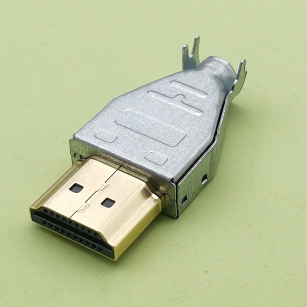 10pcs DIY HDMI-compatible Plug Connector kits Solder Wire Welding Connectors 20P HD DIY Male Plug Metallic housing