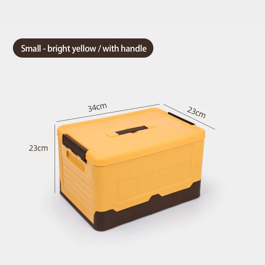 1 Stuks Opvouwbare Opbergdoos Multifunctionele Opvouwbare Organizer Container Plastic Diversen Opslagplaatsen Levert Organizer Doos Met Deksel: YELLOW