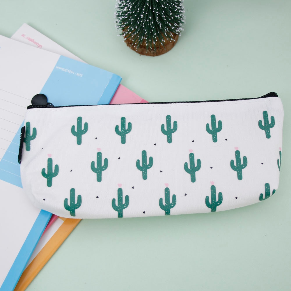 1 pièces mignon Kawaii Cactus toile porte-crayon sac à crayons pour enfants étudiant fournitures scolaires directe