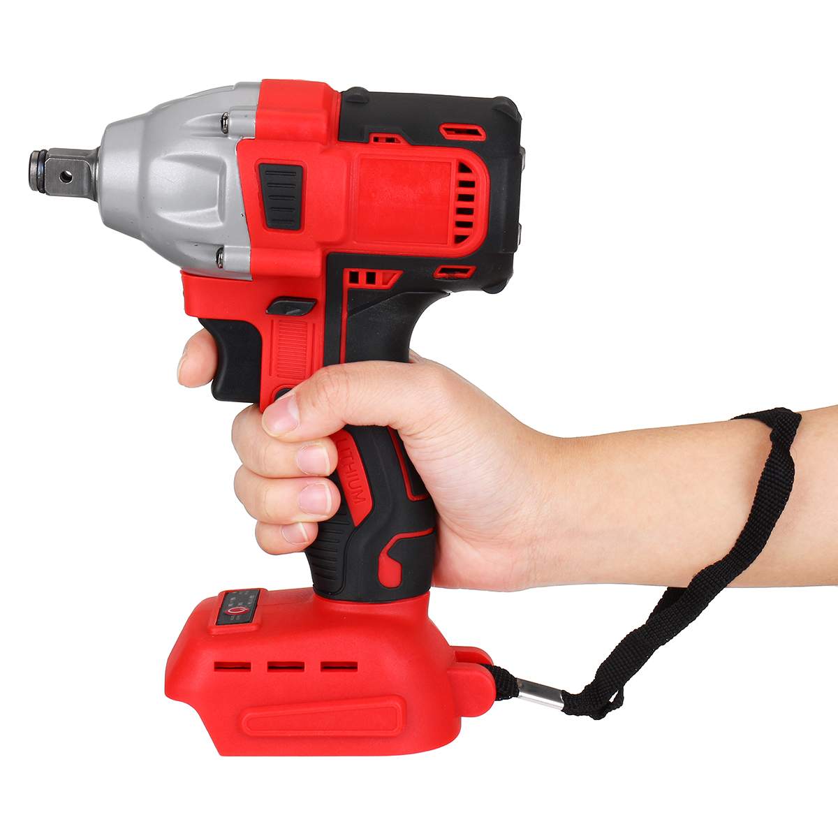 18V 520N.m Cordless Electric Impact Wrench Motor 1/2" Square Brushless Rechargeable Wrench LED Light For Makita Battery