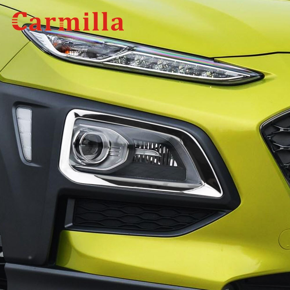 Cubierta de luz antiniebla delantera para coche, accesorios de decoración de estilo de coche, embellecedor de luz antiniebla, cromado, para Hyundai Kona, Kauai, , , ,