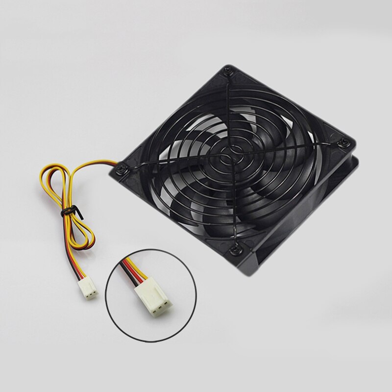 12cm CPU Cooling Fan 12V DC 3-Pin 3-Wire PC Computer Cooling Case Fan with Metal Finger Guard Grill