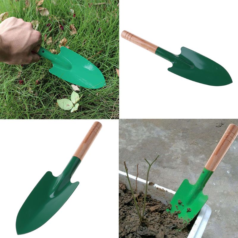 Pala de jardín reforzada con mango de madera, Suelo Suelto, plantación, fácil uso