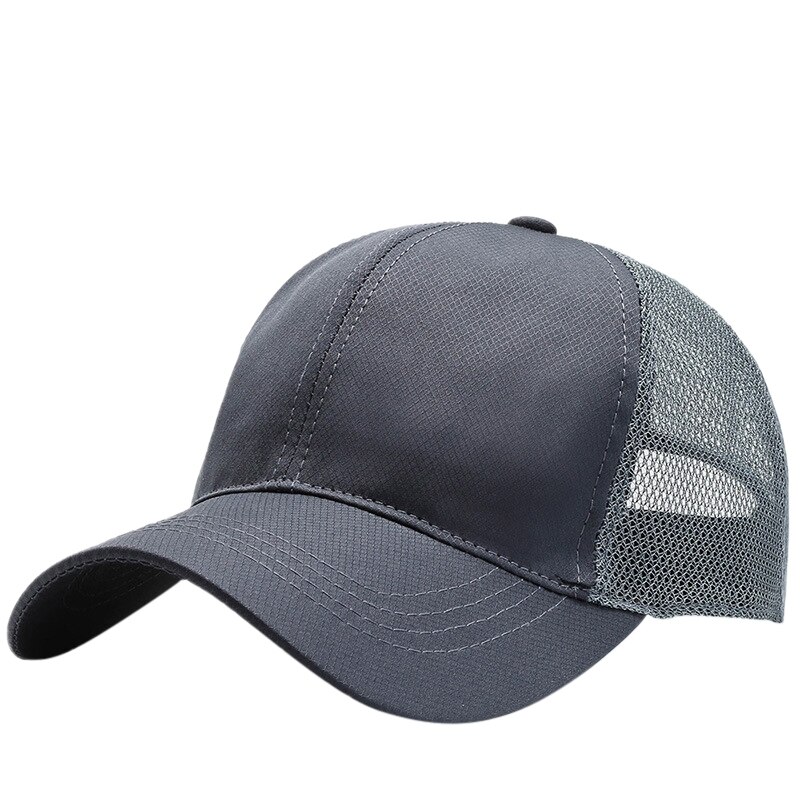 Gorra de béisbol transpirable para hombres y mujeres, sombrero de béisbol de malla lisa, Casual, sombreros para hombres y mujeres, gorro de Hip Hop, sombreros de para exteriores: A2SH