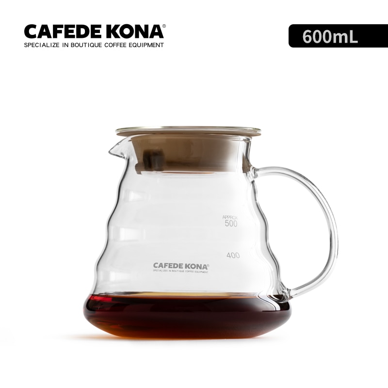Cafetera KONA, servidor de café, 12OZ(360ml) 20OZ(600ml), vidrio resistente al calor, goteo de mano se puede utilizar con 101/102 goteros/gotero de onda