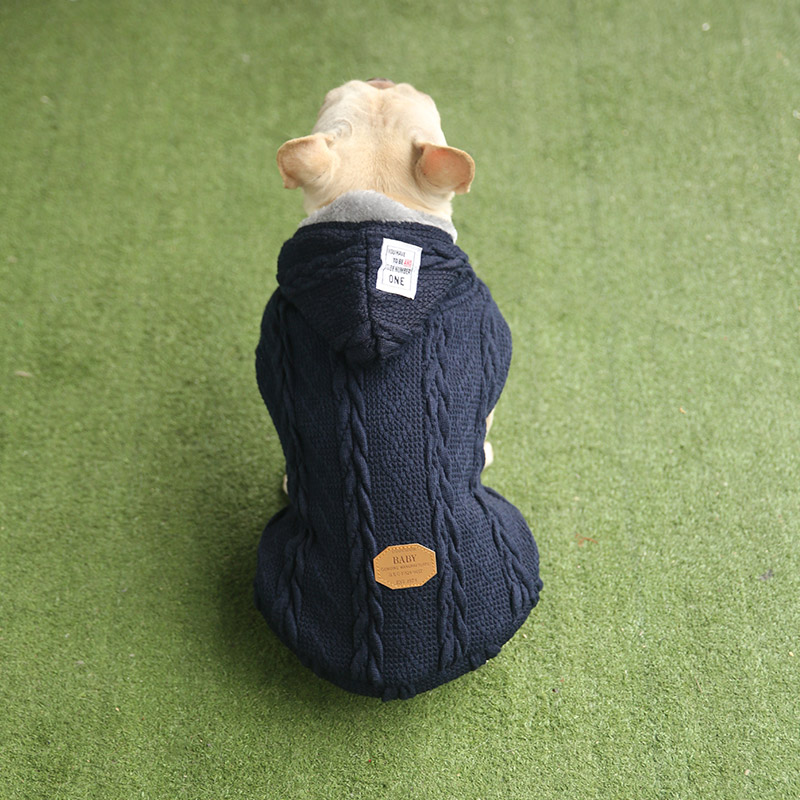 Hond Trui Winter Warm Hond Kleding Kat Kleding Hond Warme Jas Voor Franse Bulldog Kleine Medium Hond Kleren: dark blue / M