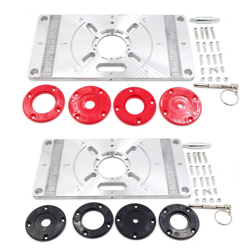 Aluminum Alloy Router Table Insert Plate Table for Woodworking Engraving Flip Board with Rings Milling Trimming Machine