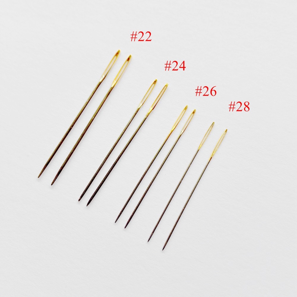 Oneroom 10 stk / lot  #26 #24 #22 # 28 gyldne hale nåle til aida 9ct 11ct 14ct 18ct stof korssting stump broderi diy