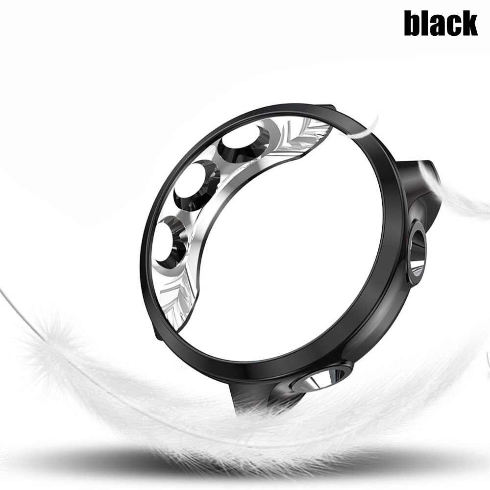 Ultra Slim Protector Case for Garmin Forerunner 245 245M Ultra Slim Soft Hollow out Watch Cover Protective Bumper Shell: Black