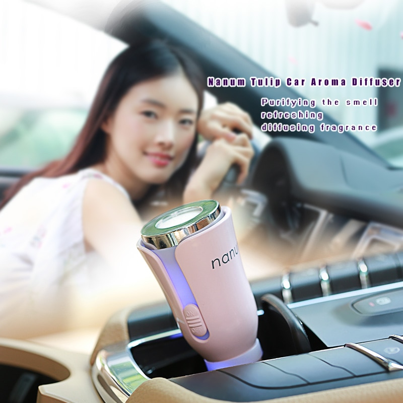 Nanum Car air freshener Tulip Car Aroma Diffuser Mini USB Aromatherapy Air Humidifier Car USB Essential Oil Diffuser Mist Maker