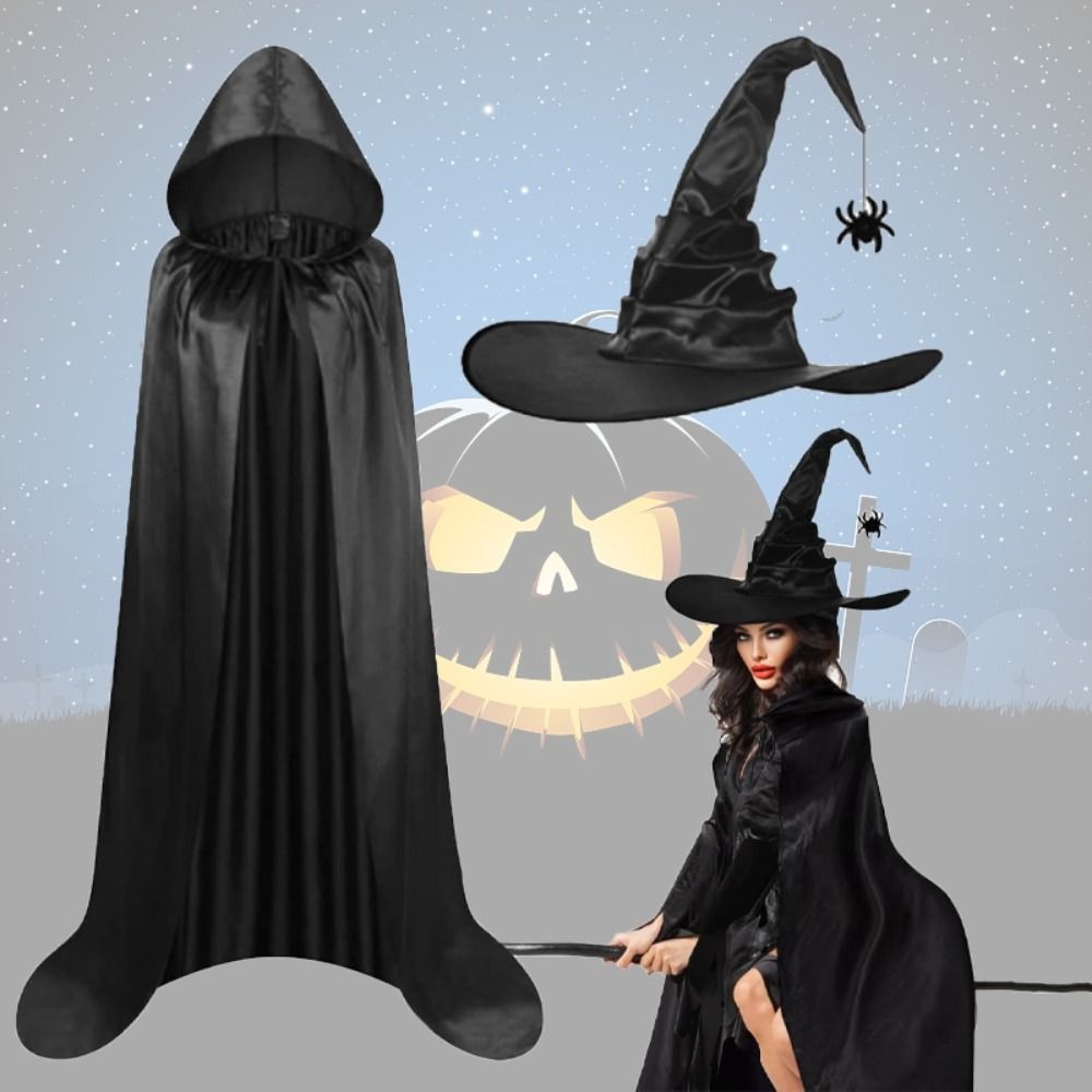 Creative bat hat halloween cape party props costume halloween cosplay with hooded cape funny grim reaper cape stage performance