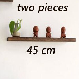 Bamboe wandopbergrek, scheidingswand, woonkamer tv-hangdecoratieframe, slaapkamerwand, massief houten plank, 2- delig: Gecarboniseerde kleur 45cm