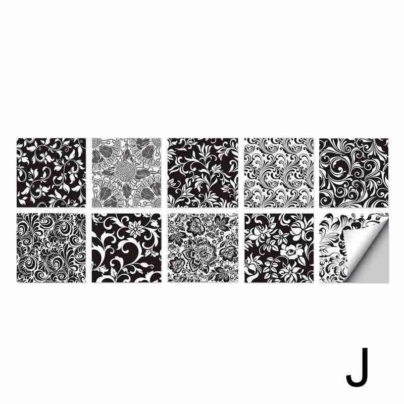 Kitchen Oil-proof Stickers Bathroom Waterproof Stickers Tile Visual Sticker Geometric Tiles Texture Hard Wall Decorative 3d S0R7: J / L