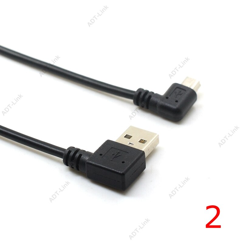 Mini usb datakabel 25cm højre venstre vinkel usb 2.0 a han til mini usb 5 pin venstre højre vinkel han kabel ledning adapterstik