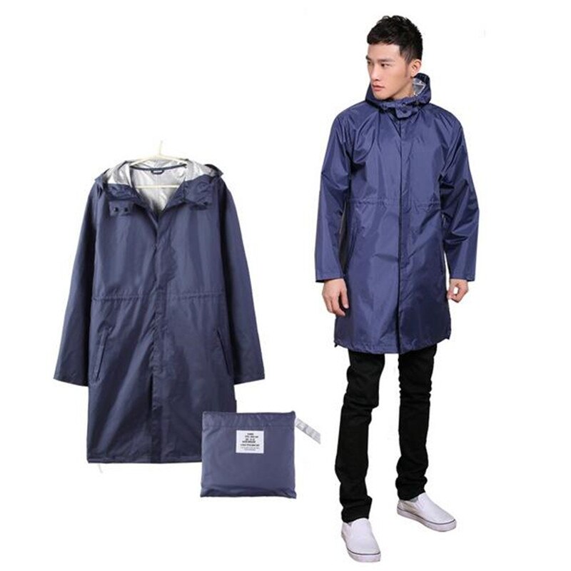 Svart/blå kappa regnrock herr vattentät lång fiske regnkappa herr ponchos jackor chubasqueros impermeables capa de chuva