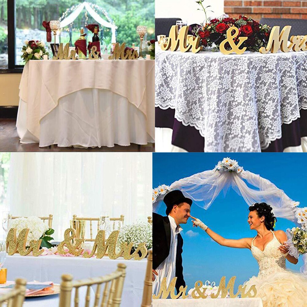 3 stk / sæt glitter mr og fru hjem engelske ord mr og fru breve til bord ornament bryllupsskilte diy fotografering prop dekoration