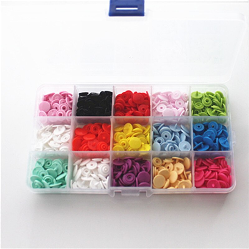 KAM 15 kleuren glossy snaps bevestigingsmiddel resin drukknopen T3 caps 10mm 150 sets plastic doos verpakking afzonderlijk