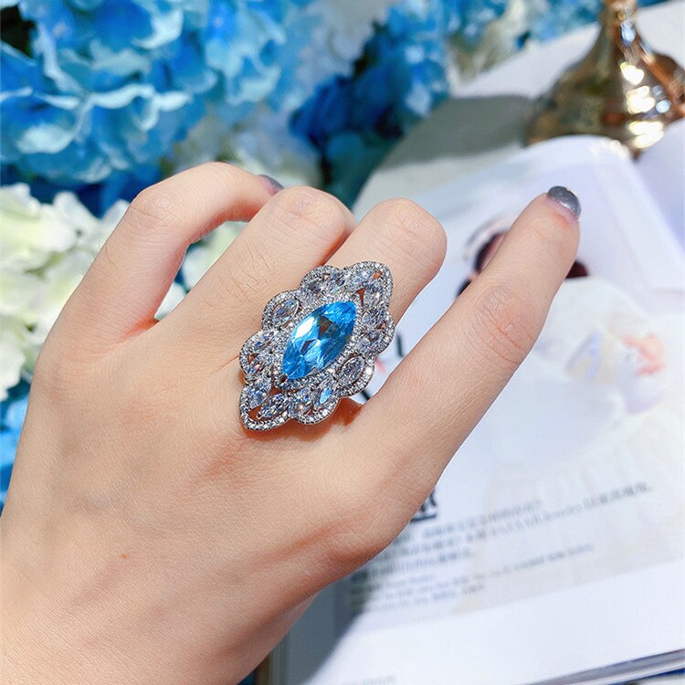 Schmuck Pferd Auge Natur CZ Stein Schmuck-einstellen Frauen Silber Farbe Halskette Ring einstellen Shippng