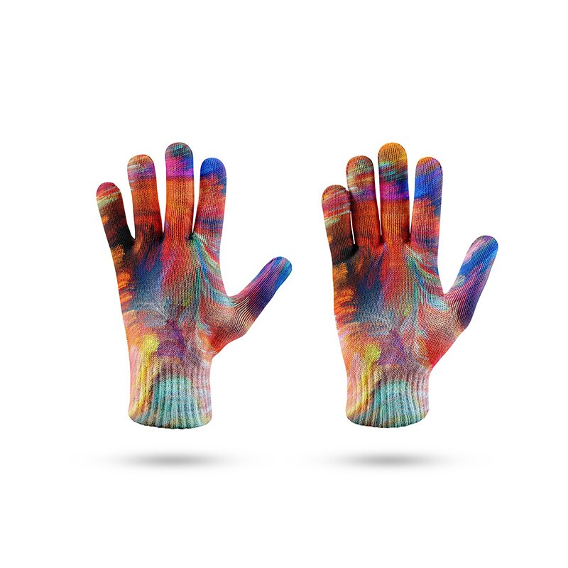 Neue 3d Wirbel Bunte Warme Handschuhe Frauen berühren Bildschirm Handschuh Winter Künstliche Wolle Fäustlinge Weibliche Weihnachten Handschuh: Stil3