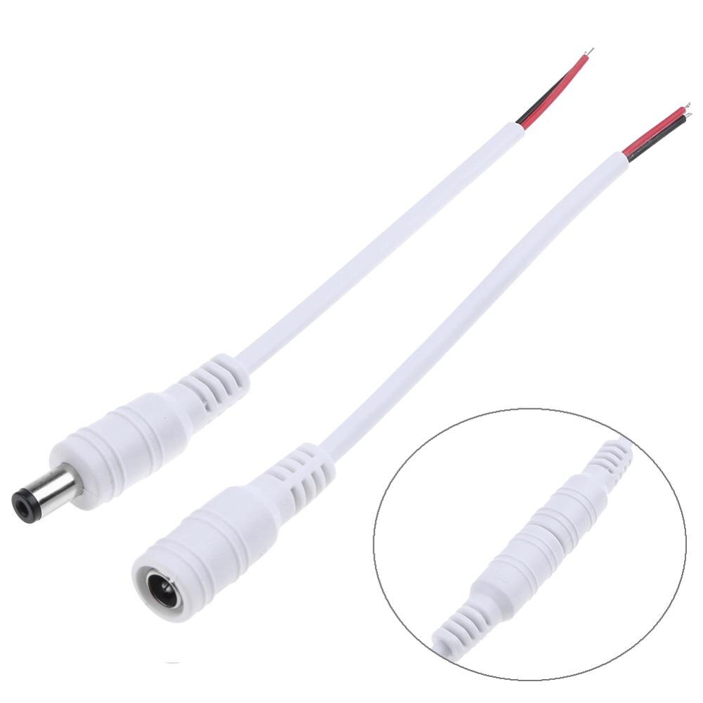 Conector de Cable de enchufe macho + hembra para tira de luces LED de techo, 10 piezas, 5,5x2,1 DC 12/24V, conectores de tira de luces led DC