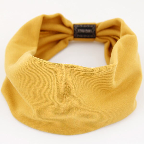 Women Solid Cotton Soft Hair Bands Casual Comfortable Headband Turban Bandanas Hair Holder Hair Accessories: yellow