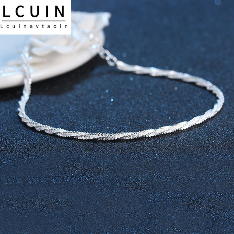 Woman Girl Party Birthday Wedding Simple Slim Blank Silver Chain Anklet Anklet Damski Anklet