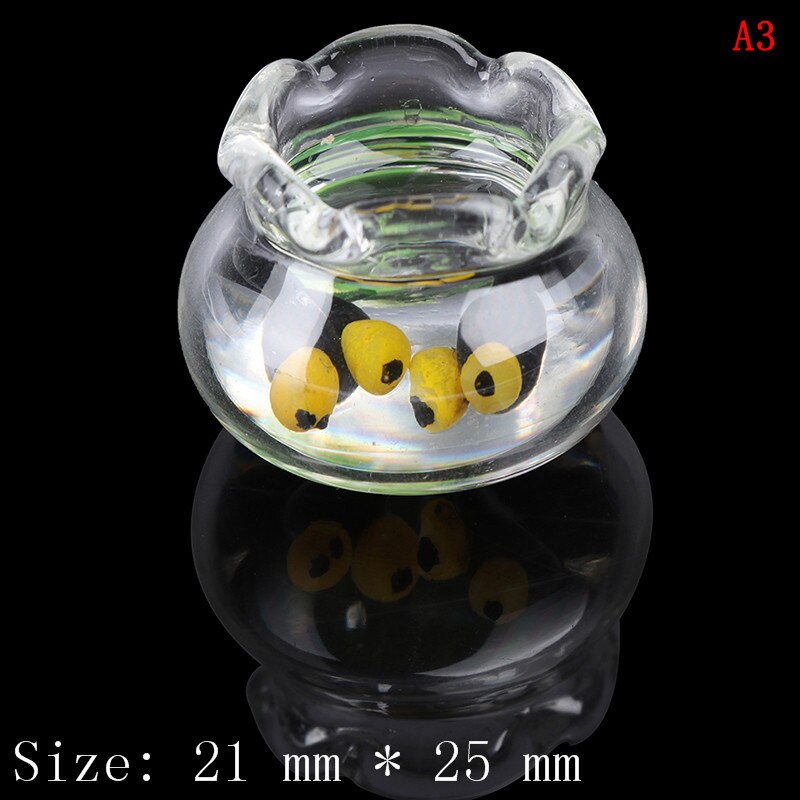 Glass Fish Tank Transparent Aquarium Dollhouse Home Ornaments Kids Toys Doll Toy Pretend Play Toys 1:12 Dollhouse Miniature